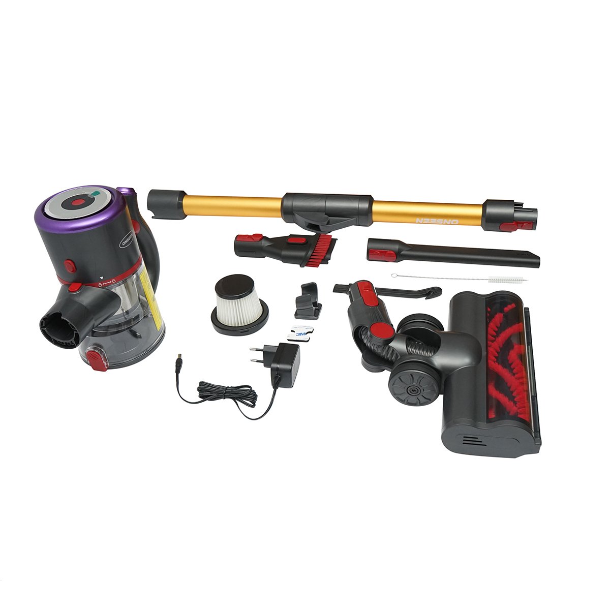 Aspirator vertical fara fir 350W, putere aspirare 15-27 kPa, baterie 2200 mAh, recipient praf 1.2L, 2 moduri de aspirare, ecran tactil LED, perie iluminata LED, ONSEEN M81